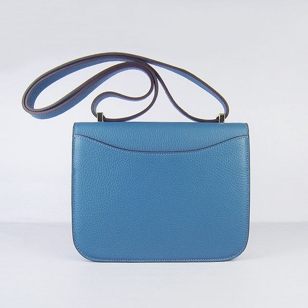 Hermes Luxury Constance Cowskin Bag H Golden Leather Blue Travel Bag