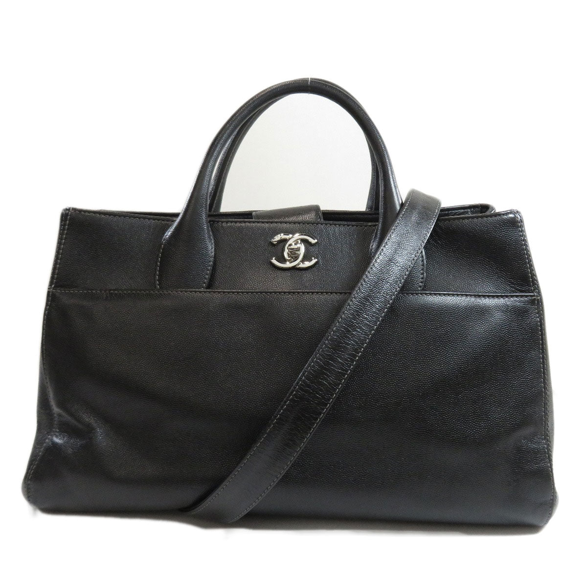 Chanel Coco Mark 2way Metal Fittings Tote Bag Silver