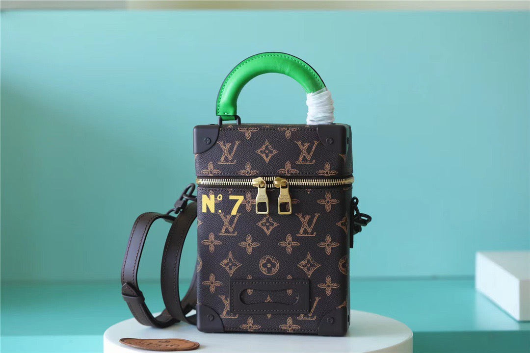 Top Quality Vertical Box Trunk For Men Canvas Monogram Crossbody Bag