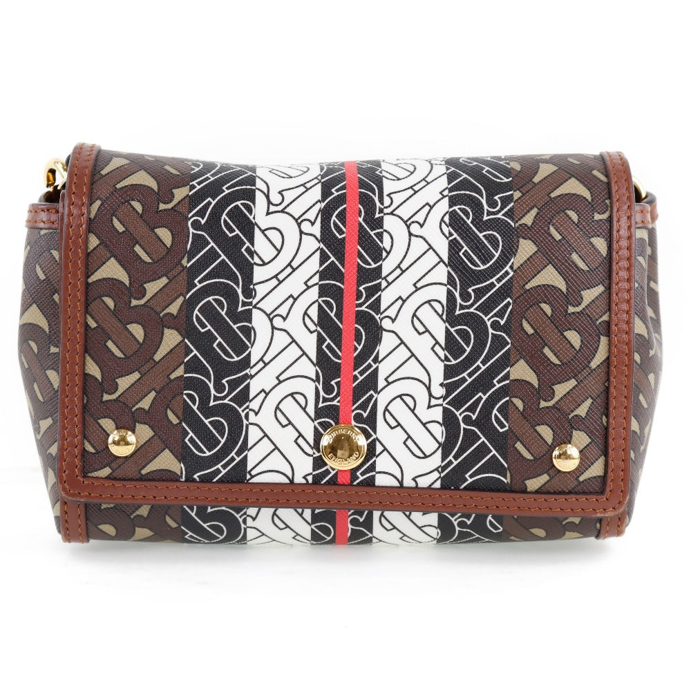 Burberry Shoulder Bag Pvc Calfskin Women Monogram Black White