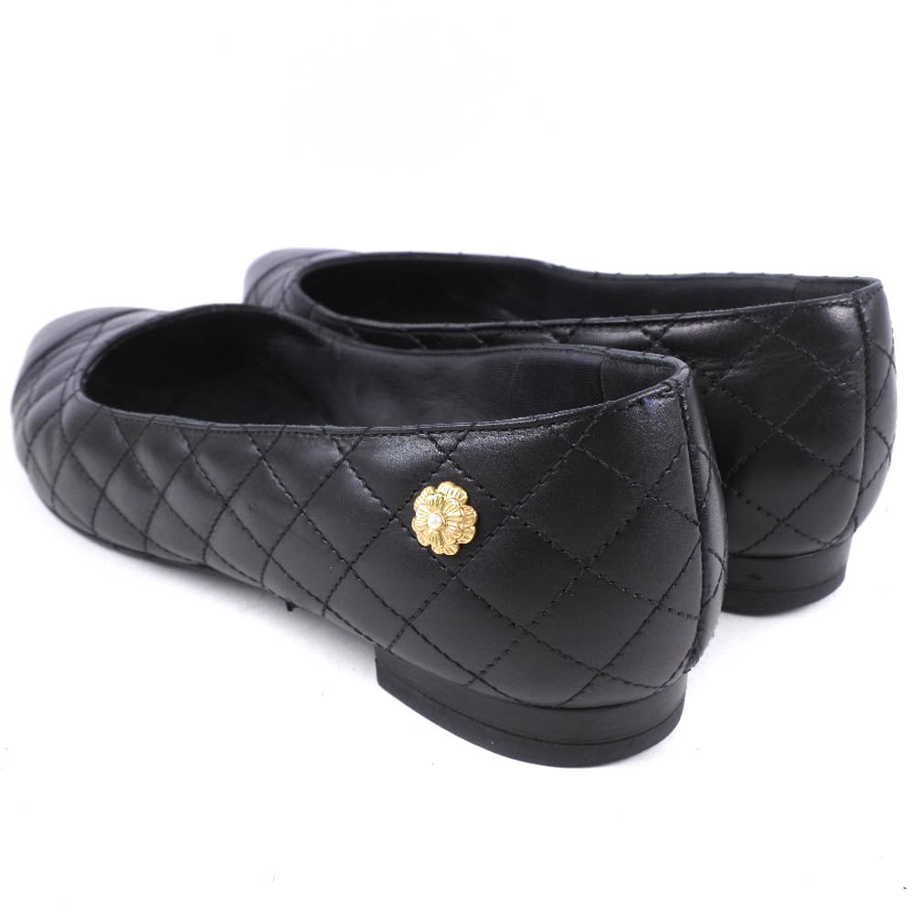 CHANEL pumps Calfskin black Matrasse Women 34 1/2  