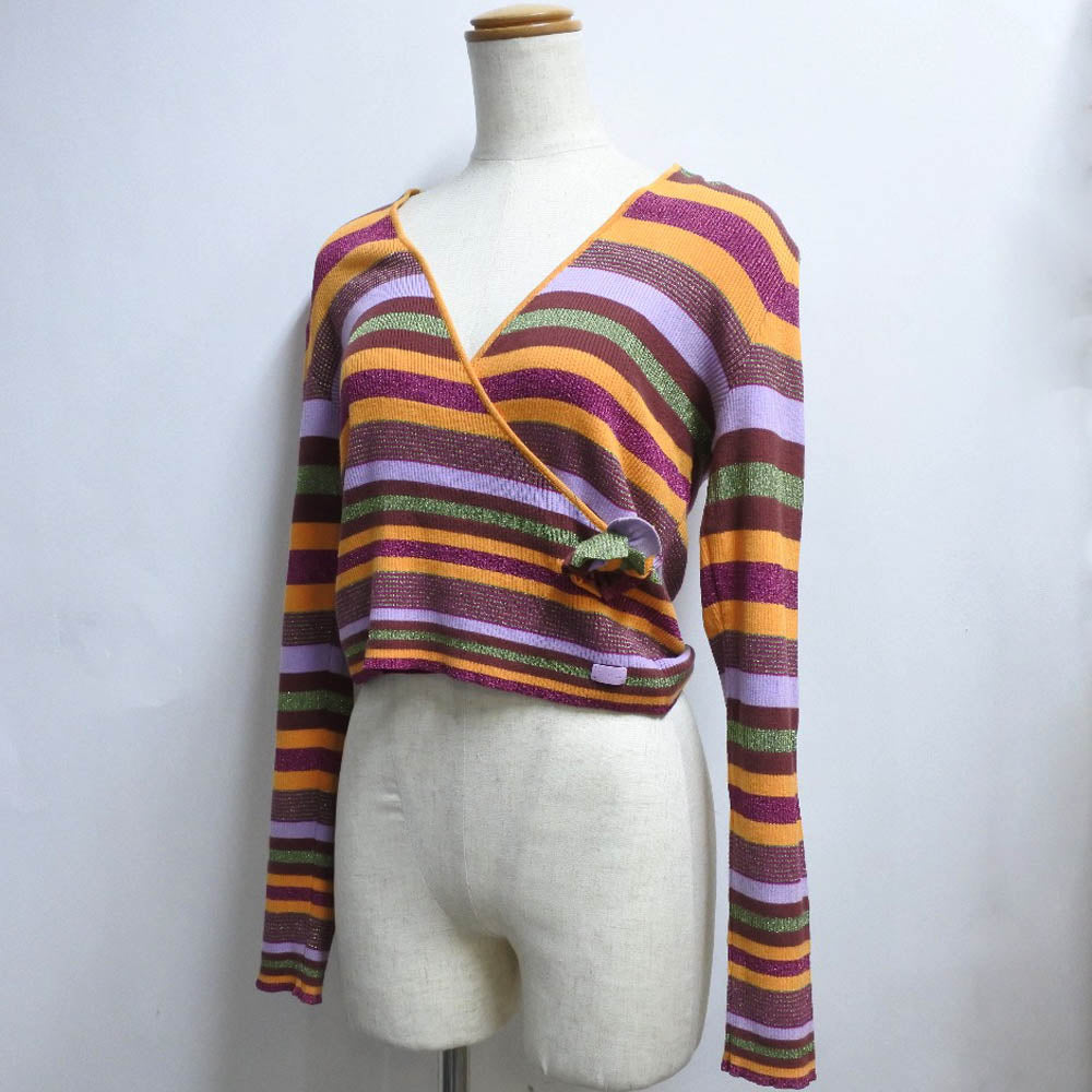 Chanel knit Cotton Rayon Polyester border Kashcourt Multicolor Handbag