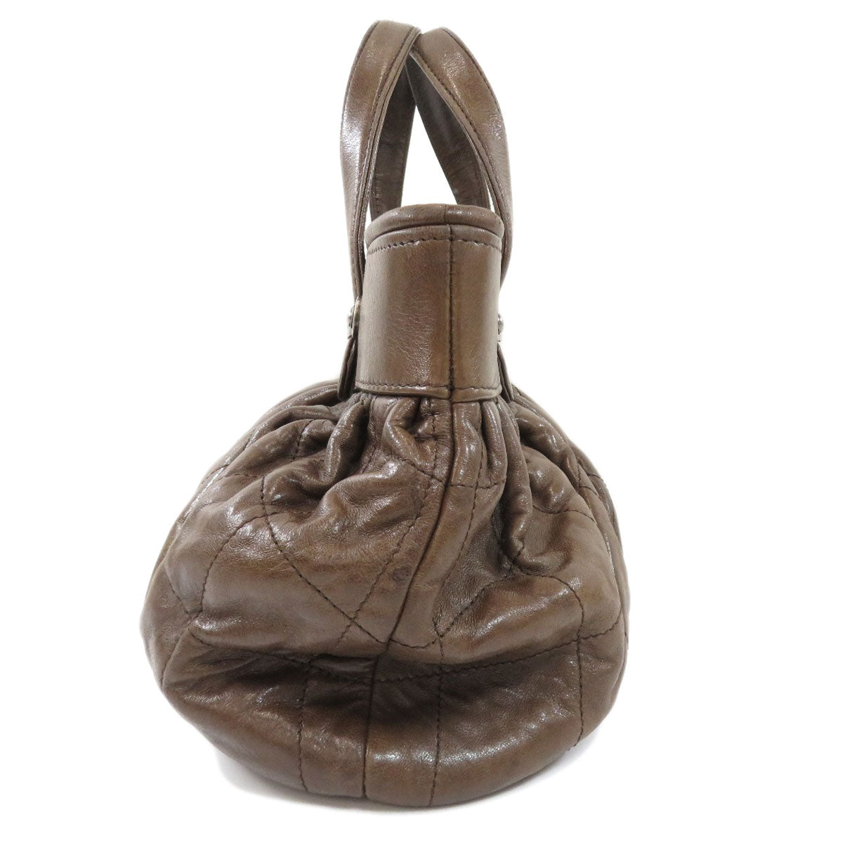 Chanel Hardware Handbag Calf Matelasse Brown