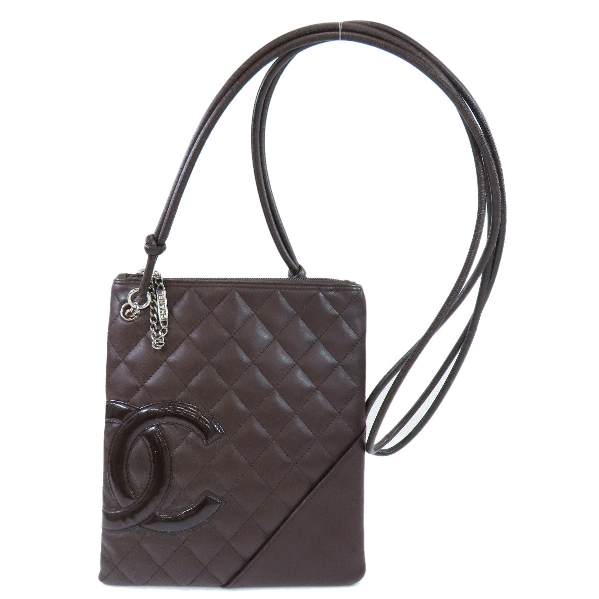 Chanel Cambon Line Coco Mark Hardware Shoulder Bag Silver Lambskin 1