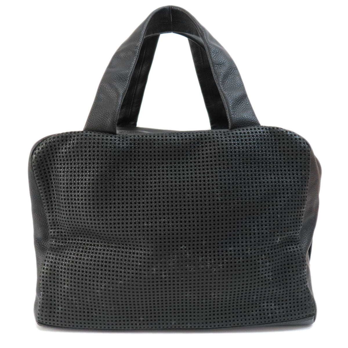 Chanel Coco Mark Hardware Handbag Calf Black Silver