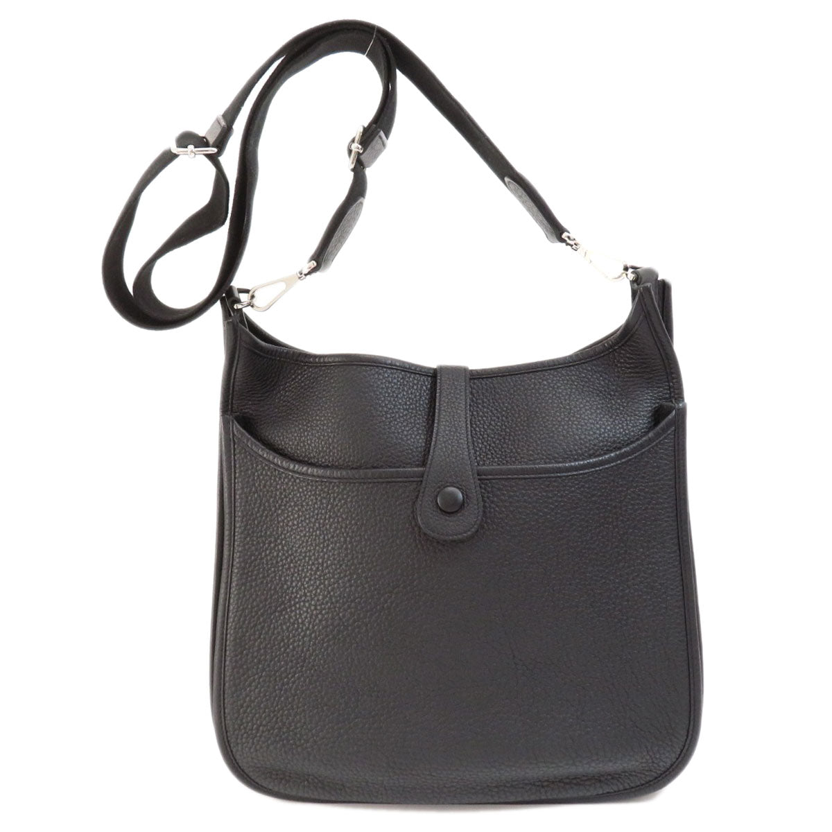 Hermes Shoulder Bag Togo Evelyn Silvermetal Women Black