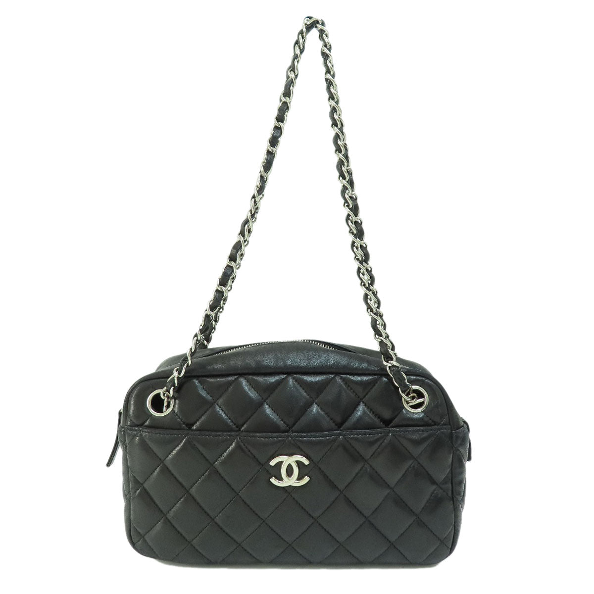Chanel Coco Mark Hardware Handbag Lambskin Matelasse Silver Lambskin 1