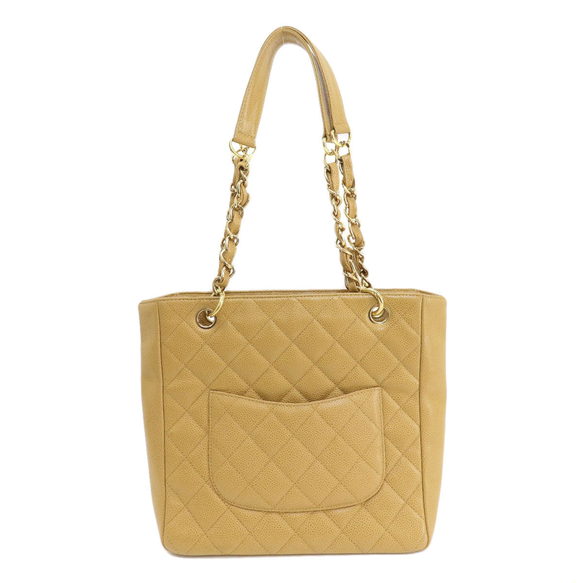 Chanel Grained Calfskin Skin Matelasse Gold Beige Tote Bag