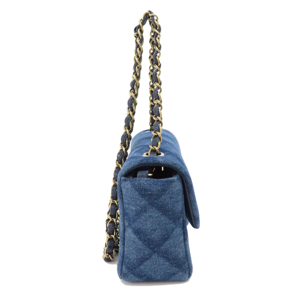 Chanel denim ChainShoulder COCO Mark Blue Gold Shoulder Bag