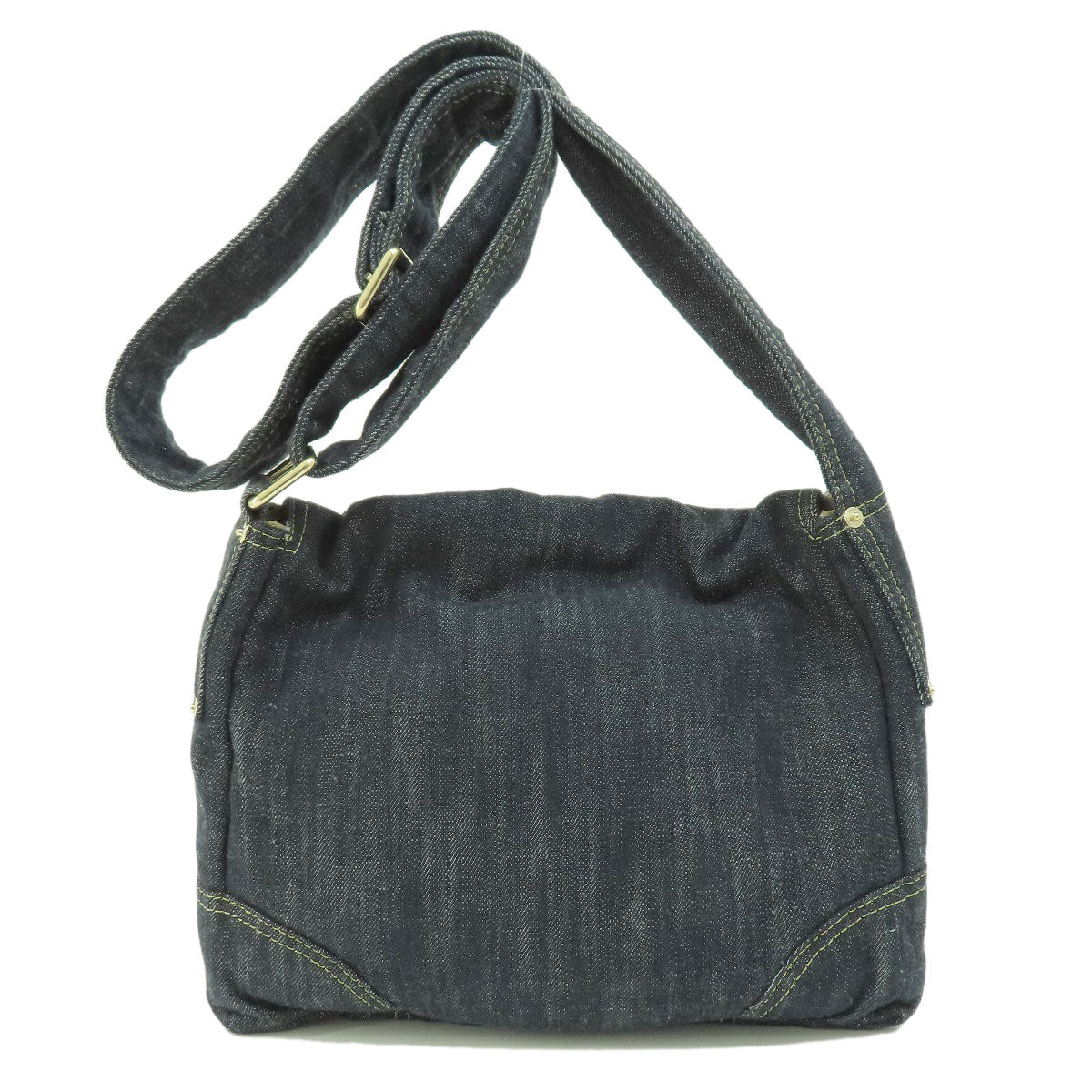 Chanel Coco Mark Metal Fittings Shoulder Bag Denim Gold