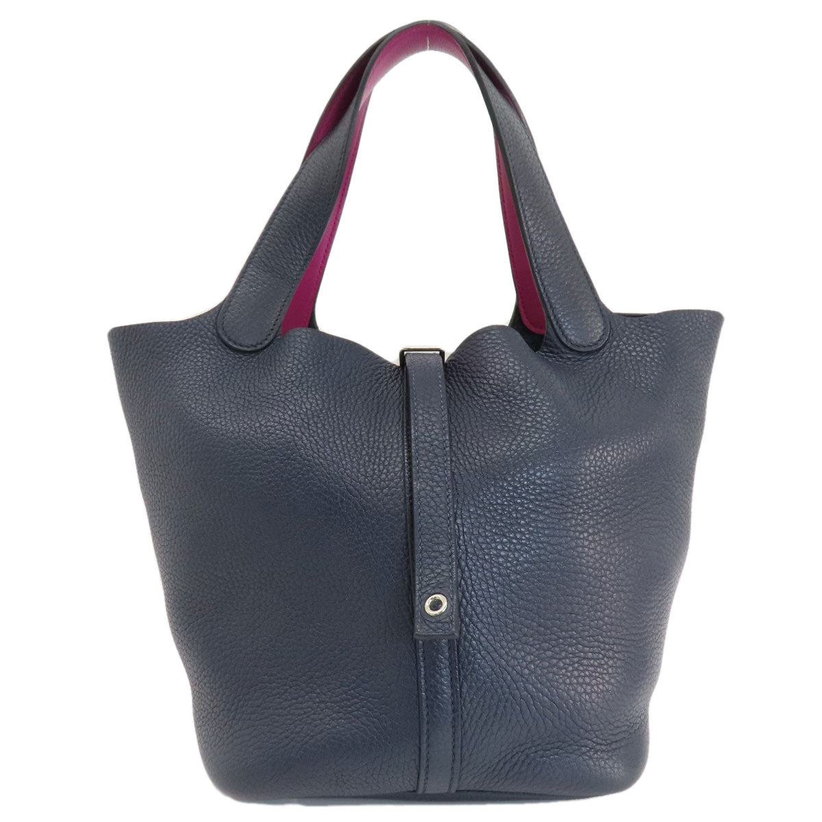 Hermes Handbag Taurillon Clemence Picotin Lock Eclat Mm Nuit Blue Purple Travel Bag