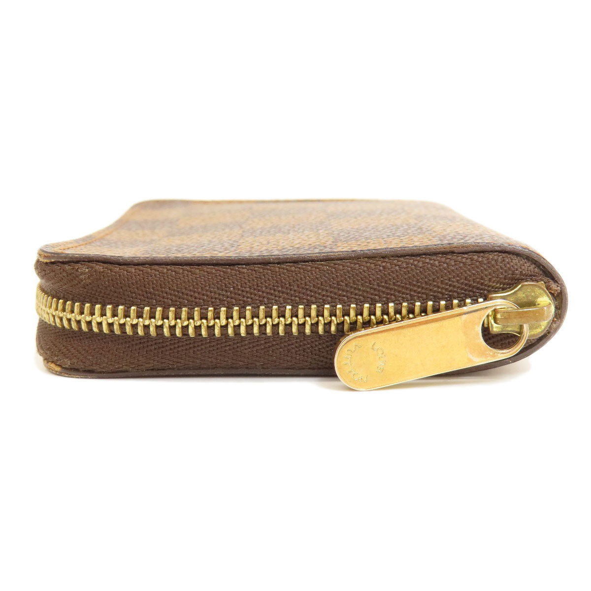 Louis Vuitton Coin N63070 Damier Zippy Coin Canvas Brown Wallet Case