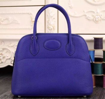 Hermes Luxury Bolide Cm Togo Electric Bag Leather Blue Travel Bag