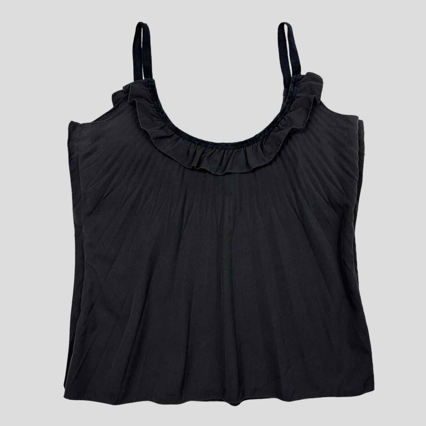 Prada Handbag Milano 00’s Pleated Frill Vest Top