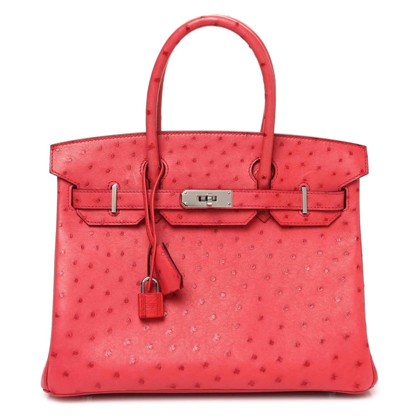 Hermes Ostrich Birkin Bougainvillea Handbag Travel Bag