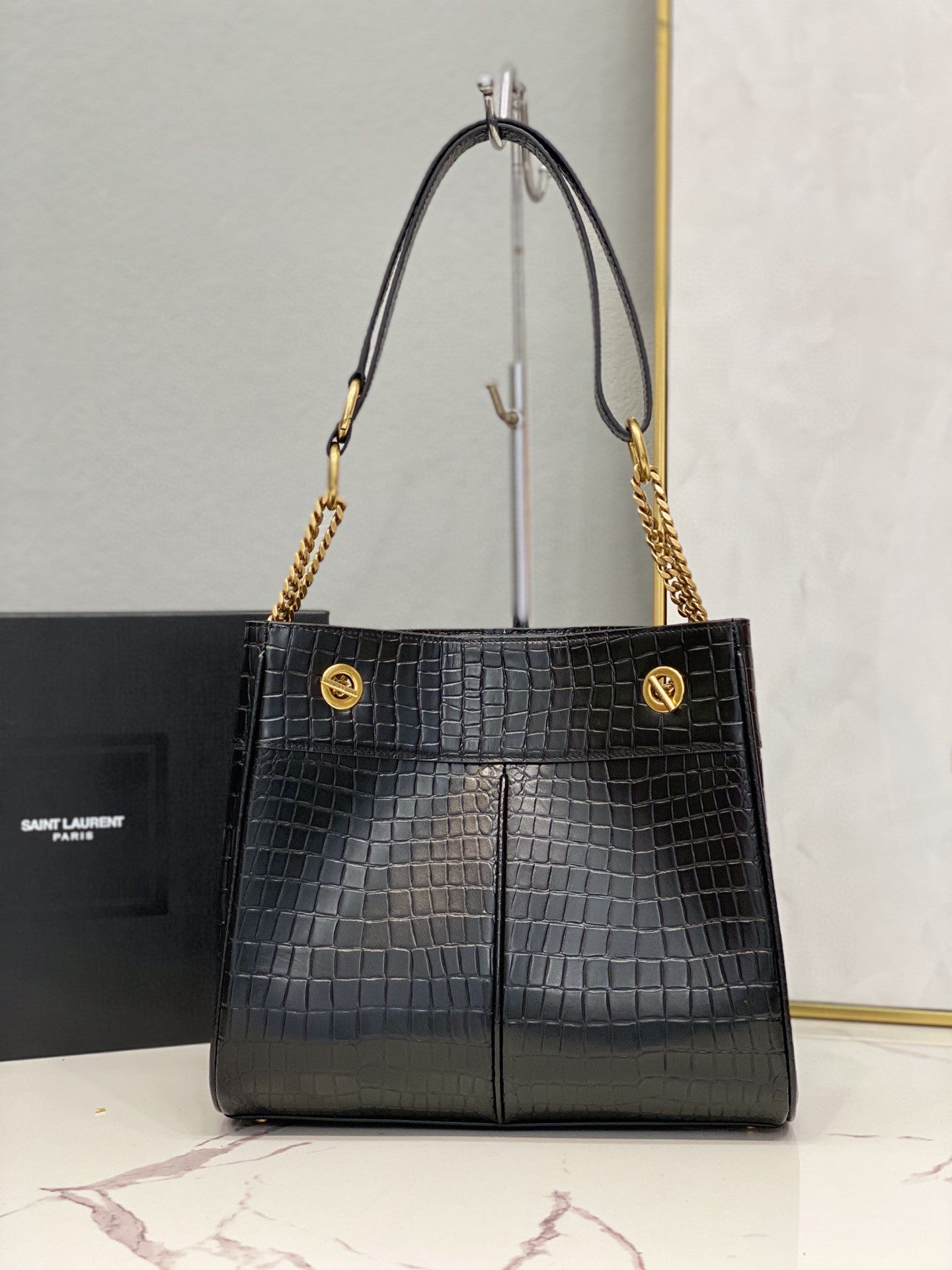YSL Saint Laurent YSL Top Quality Claude Effect Tote Bag Black