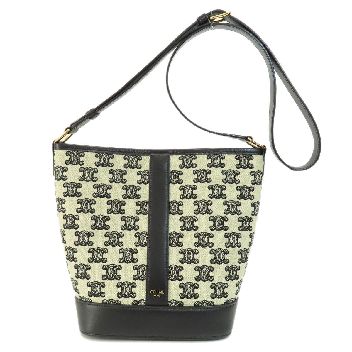 Shoulder Bag Bucket Triomphe Women Canvas Black