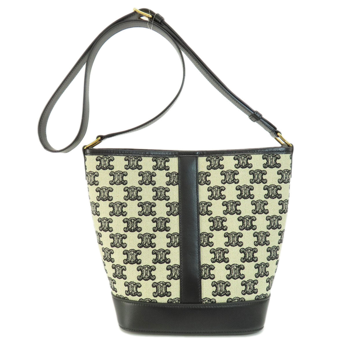 Shoulder Bag Bucket Triomphe Women Canvas Black