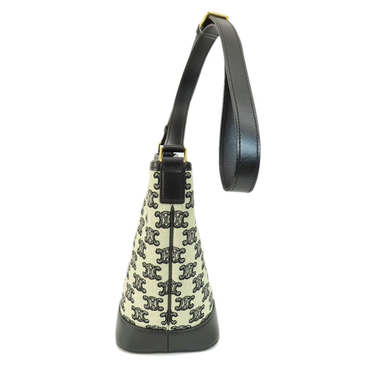 Shoulder Bag Bucket Triomphe Women Canvas Black
