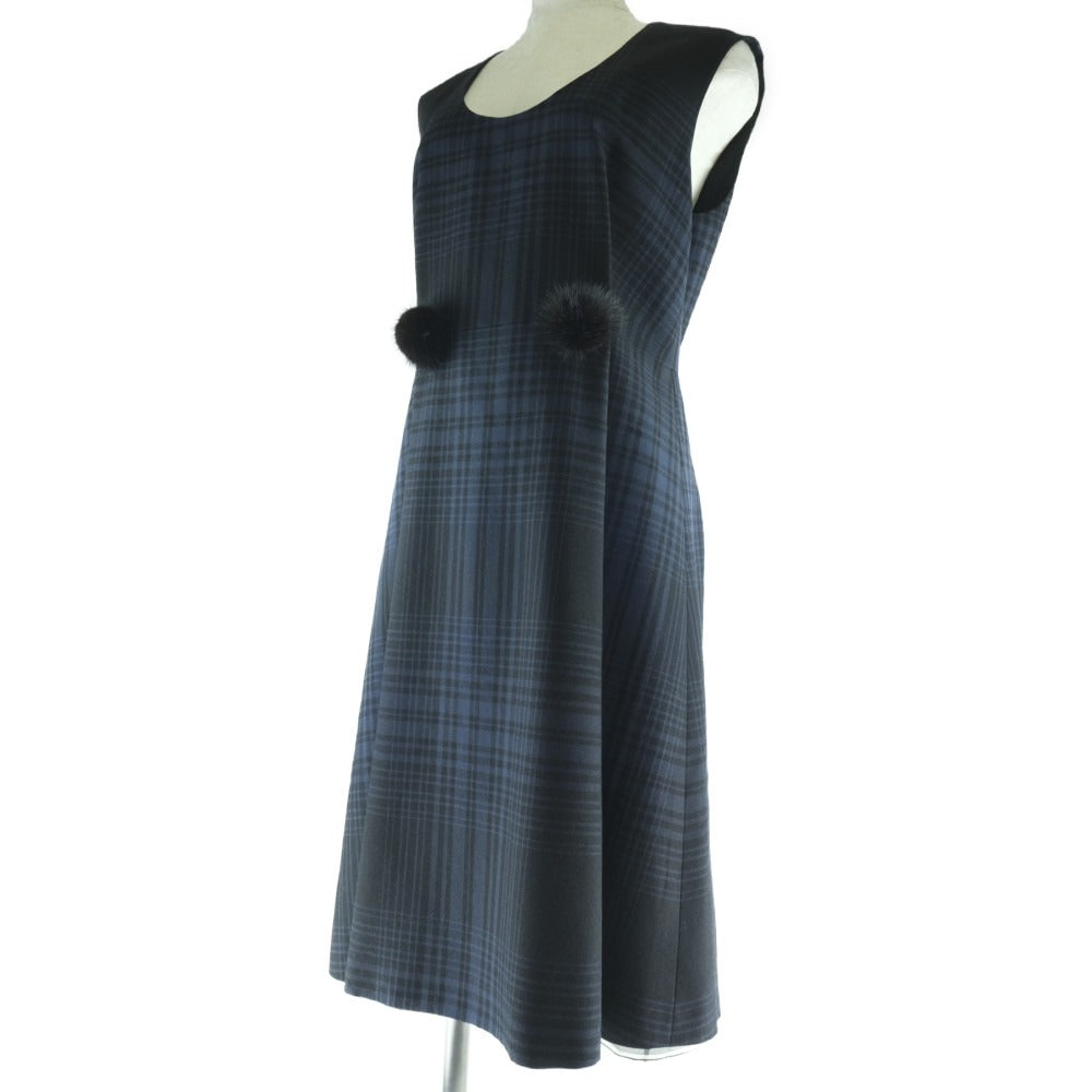 Louis Vuitton one piece Check Pattern one Wool Navy Apparel