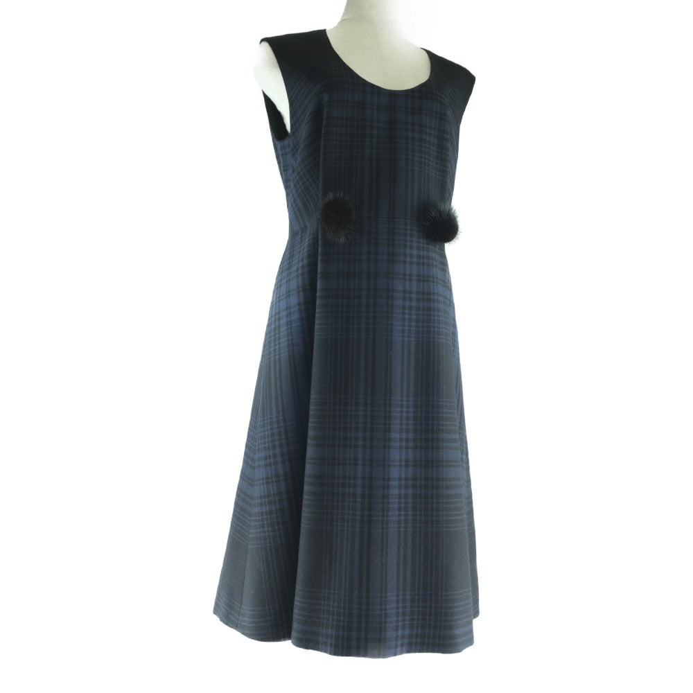 Louis Vuitton one piece Check Pattern one Wool Navy Apparel