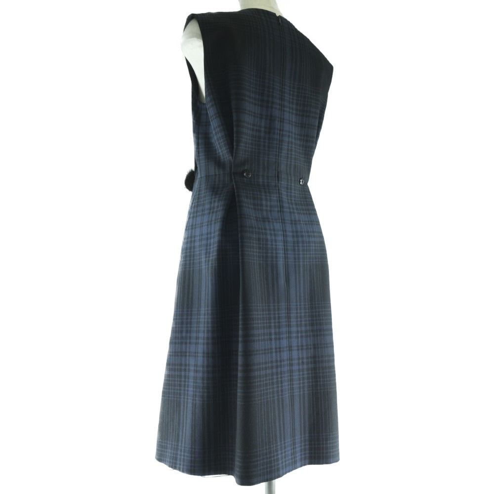 Louis Vuitton one piece Check Pattern one Wool Navy Apparel