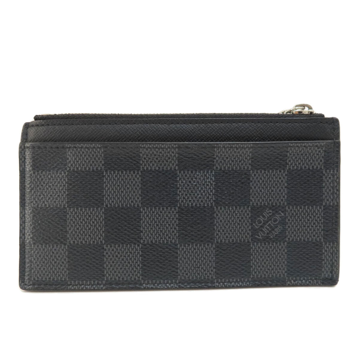 Louis Vuitton Coin N64038 Damier Coin Holder Canvas Black Wallet Case