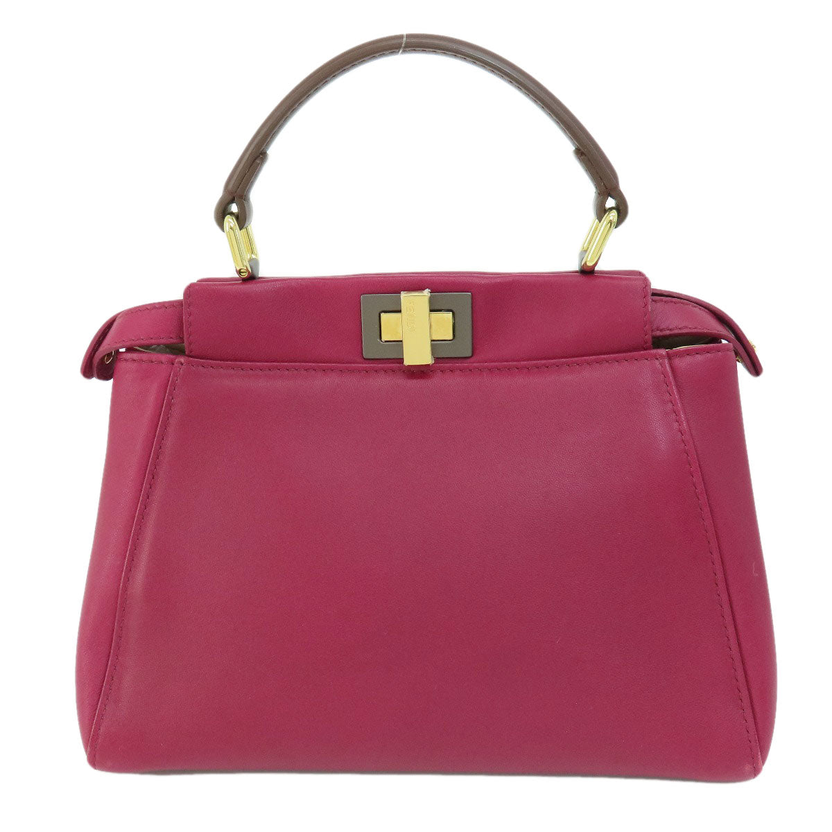 Fendi Handbag Calfskin Peek Boo Purple Mini Travel Bag