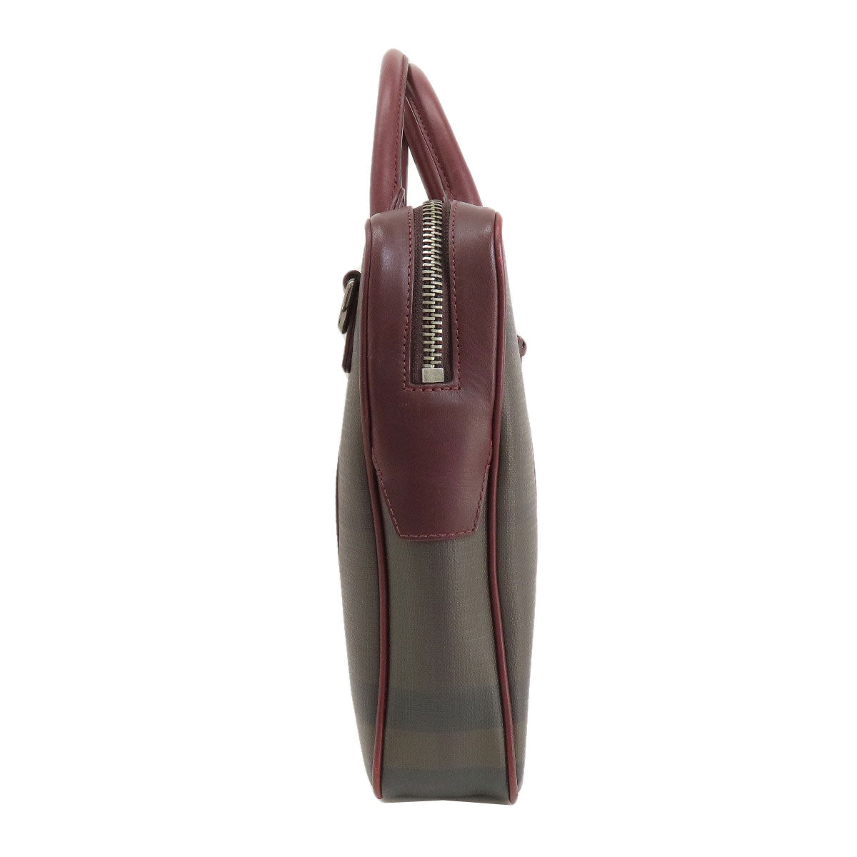 Burberry Pvc Check Pattern 2Way Handbag Brown Travel Bag