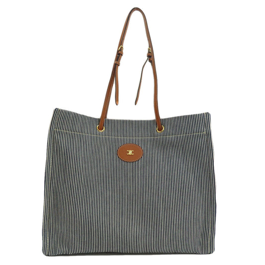 Shoulder Bag Square Hippo Stripe Women Canvas Blue