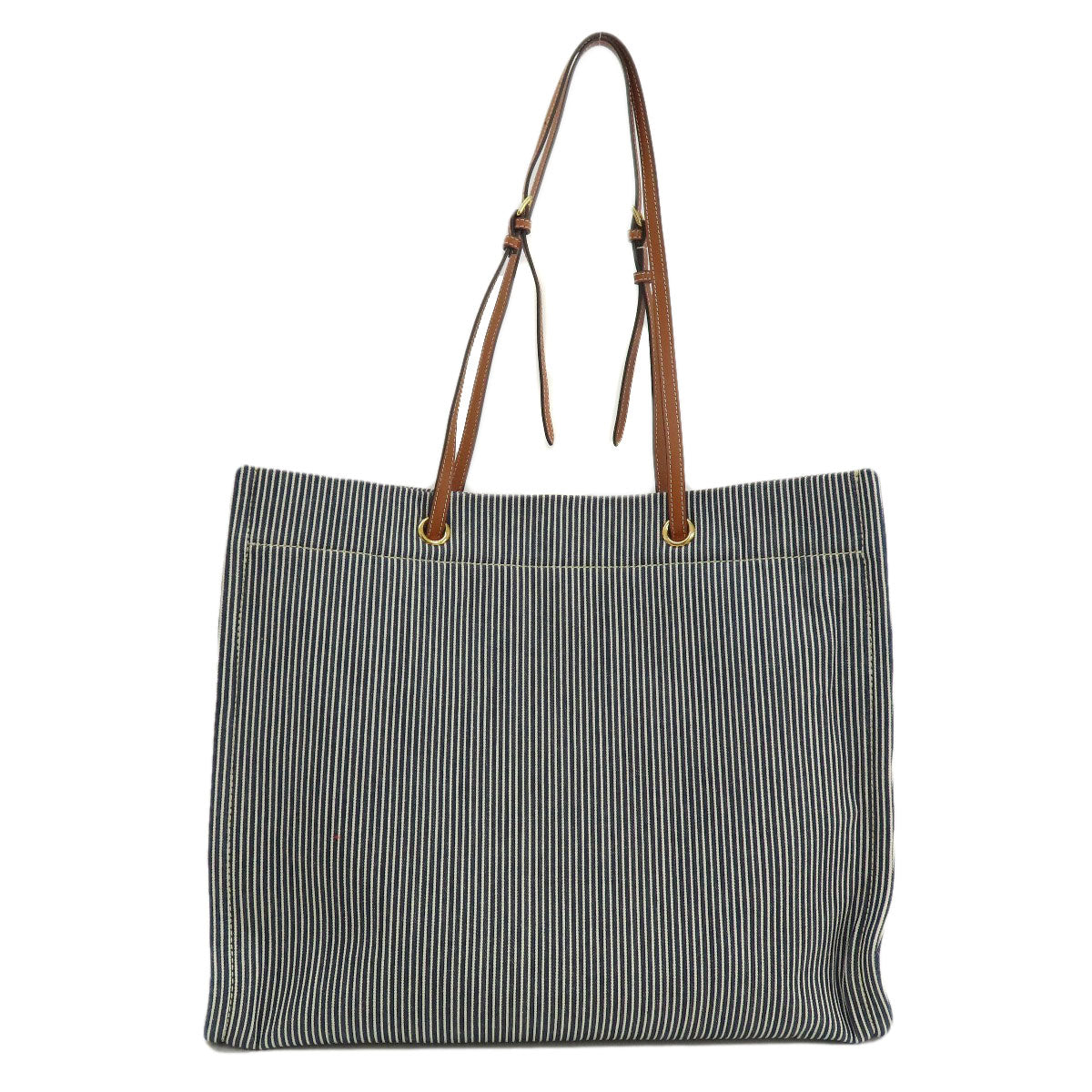 Shoulder Bag Square Hippo Stripe Women Canvas Blue