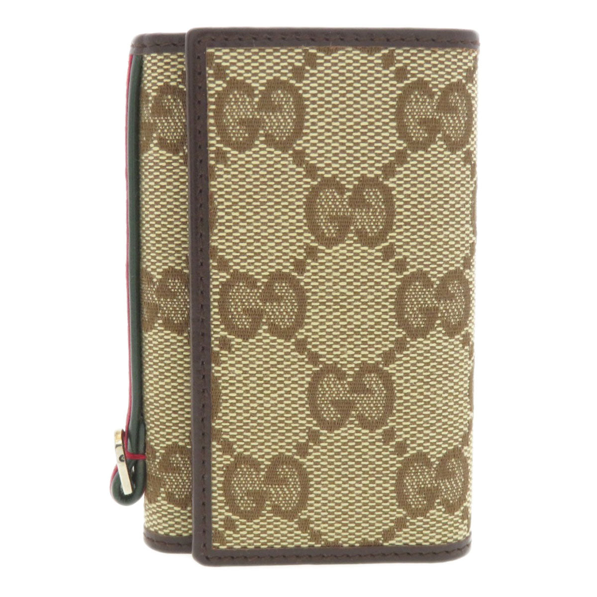 Gucci Key holder GG Leather Canvas Brown Key Chain