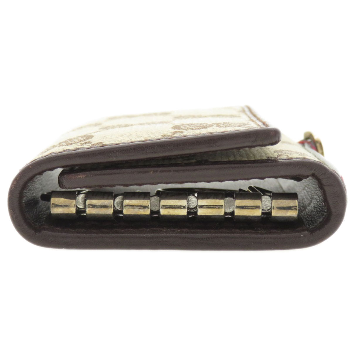 Gucci Key holder GG Leather Canvas Brown Key Chain
