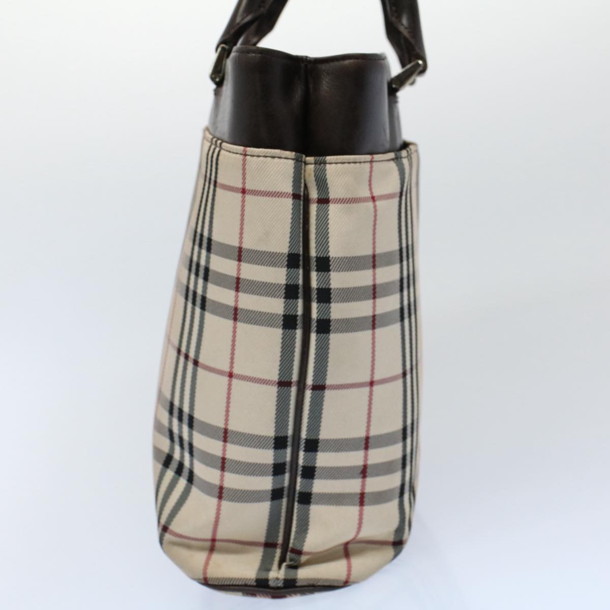 Burberry Luxury Nova Check Tote Bag Auth Canvas Nylon Beige Beige Auth 56349