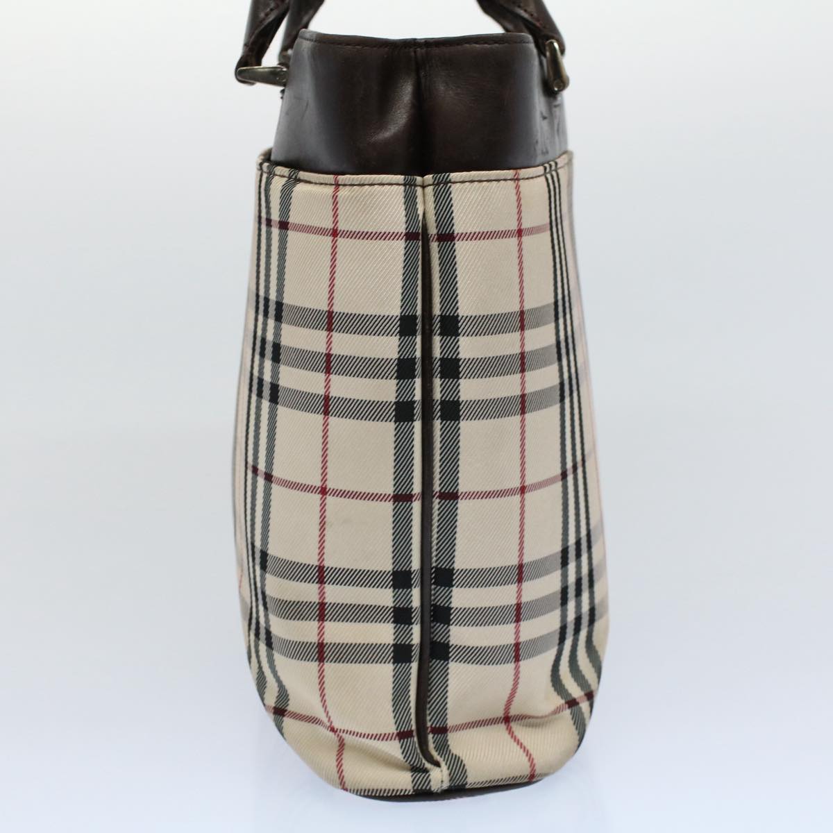Burberry Luxury Nova Check Tote Bag Auth Canvas Nylon Beige Beige Auth 56349