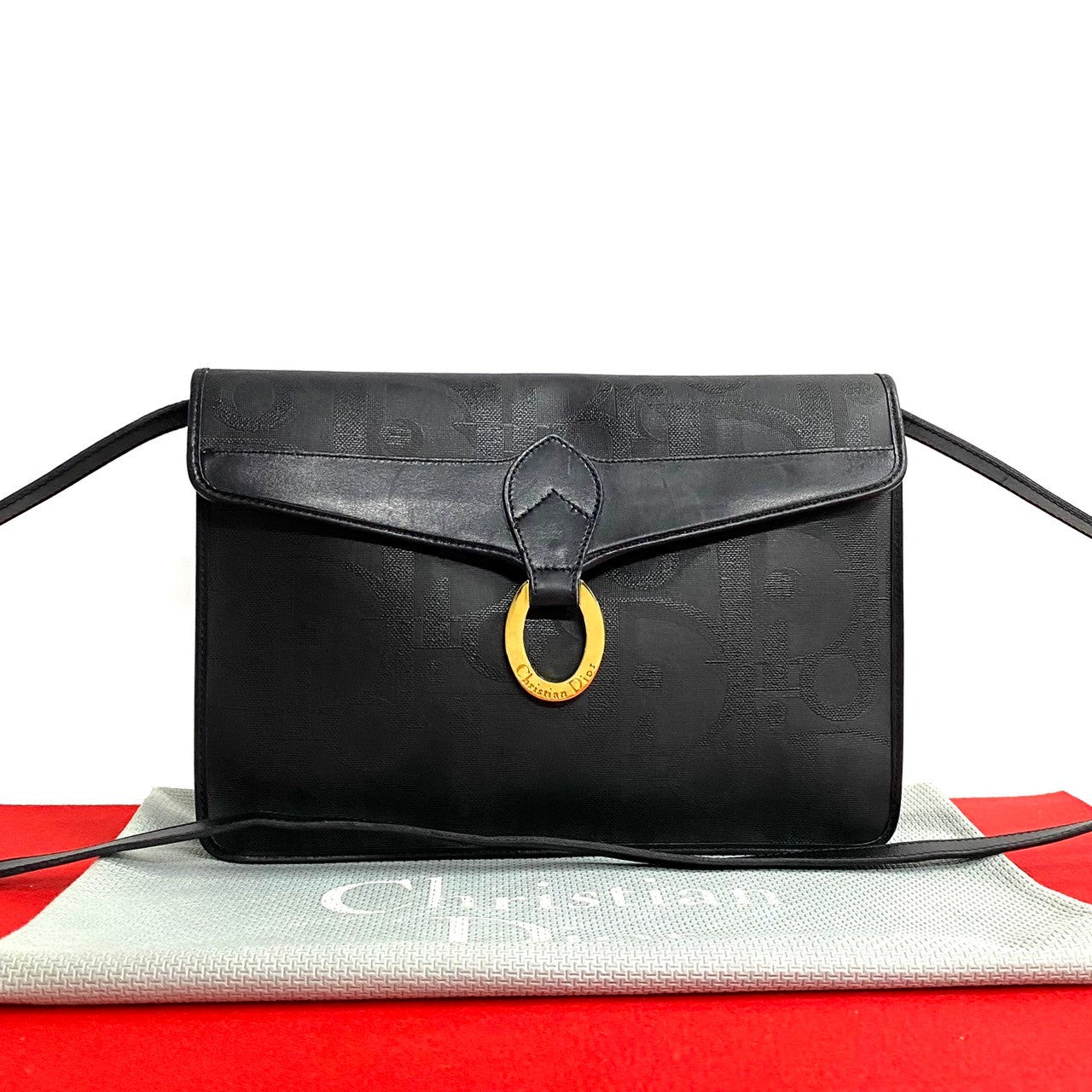 Dior Christian Trotter Shoulder Bag Leather Leather Shoulder Bag