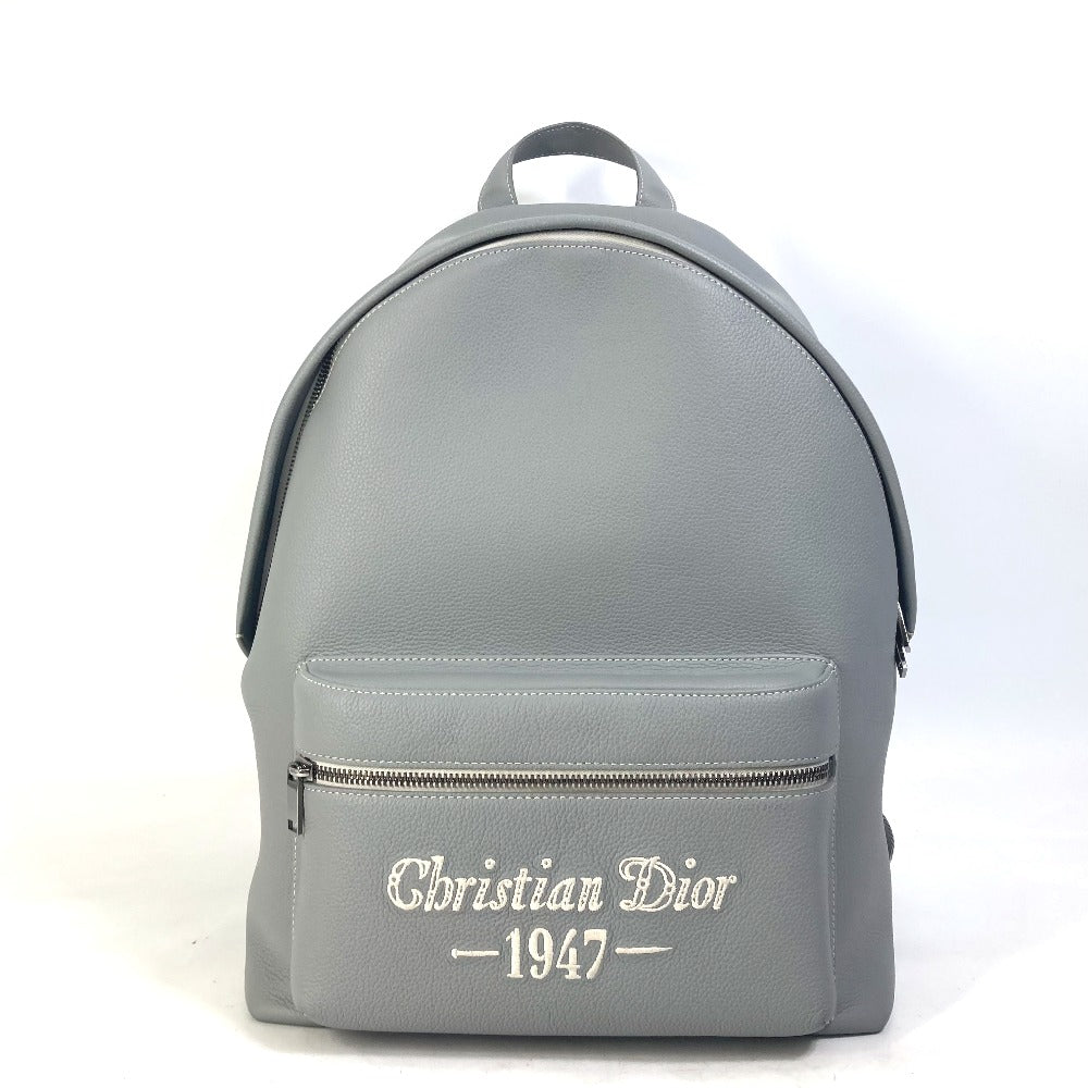 Dior Backpack Calfskin Gray Rider Backpack Mens Handbag Logo