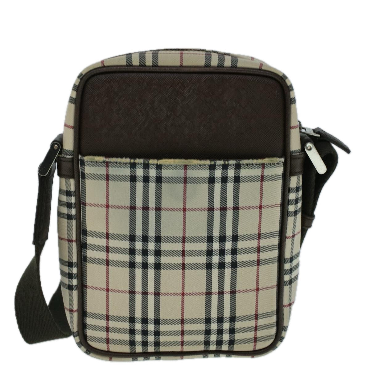 Burberry Luxury Nova Check Shoulder Bag Auth Canvas Brown Beige Brown Auth 56460