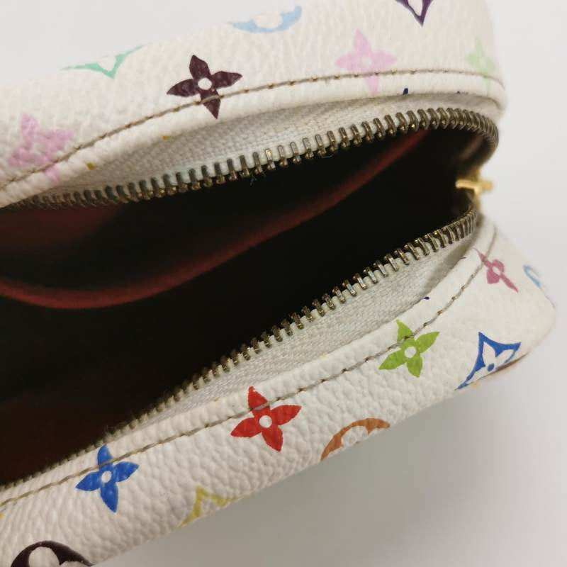 Louis Vuitton x Takashi Murakami Coin Purse White Multicolor Wallet Case