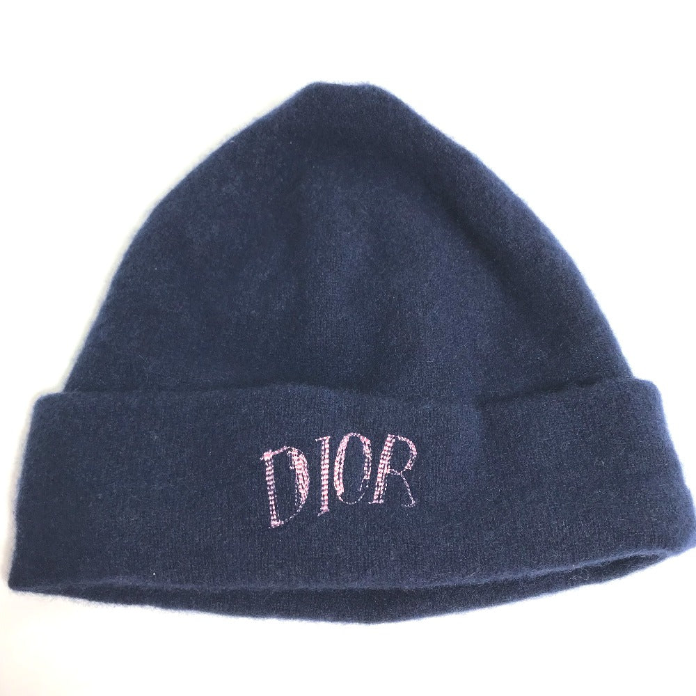 Dior Knit Hat Cashmere Navy Mens M Handbag Logo Travel Bag