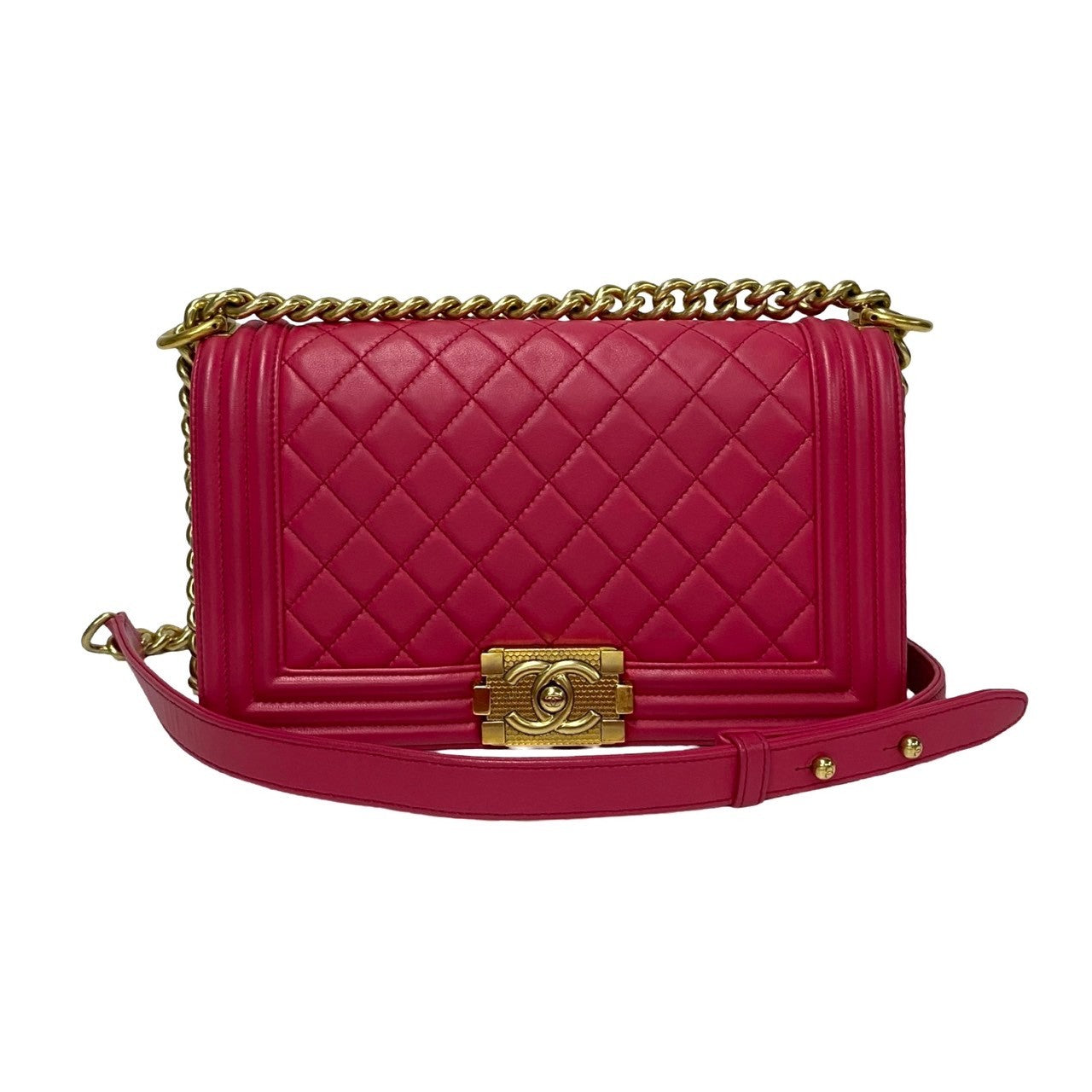 Chanel lambskin COCO Mark Boy Pink Shoulder Bag