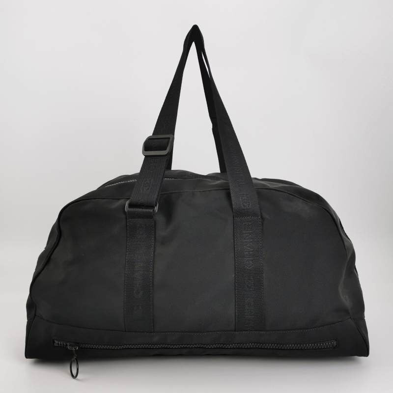 Chanel Line Boston Bowling Maxi Fabric Black Travel Bag
