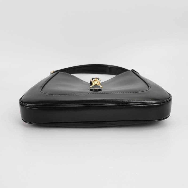 Gucci Jackie Adjustable Strap Leather Black Small Travel Bag