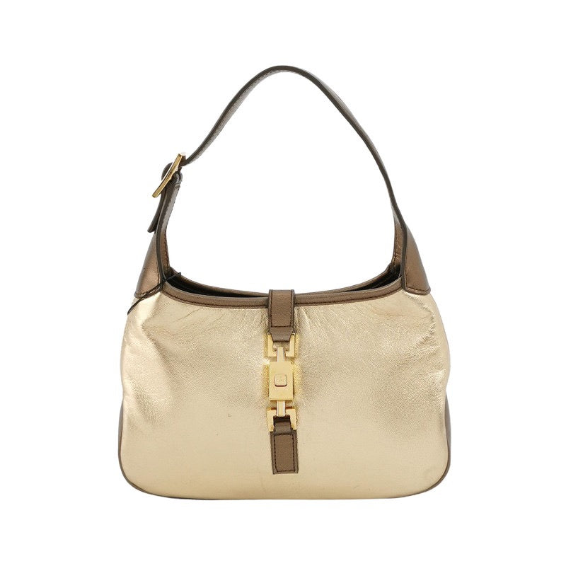 Gucci Jackie Gold Leather Calfskin Lambskin Brown Travel Bag Leather 2