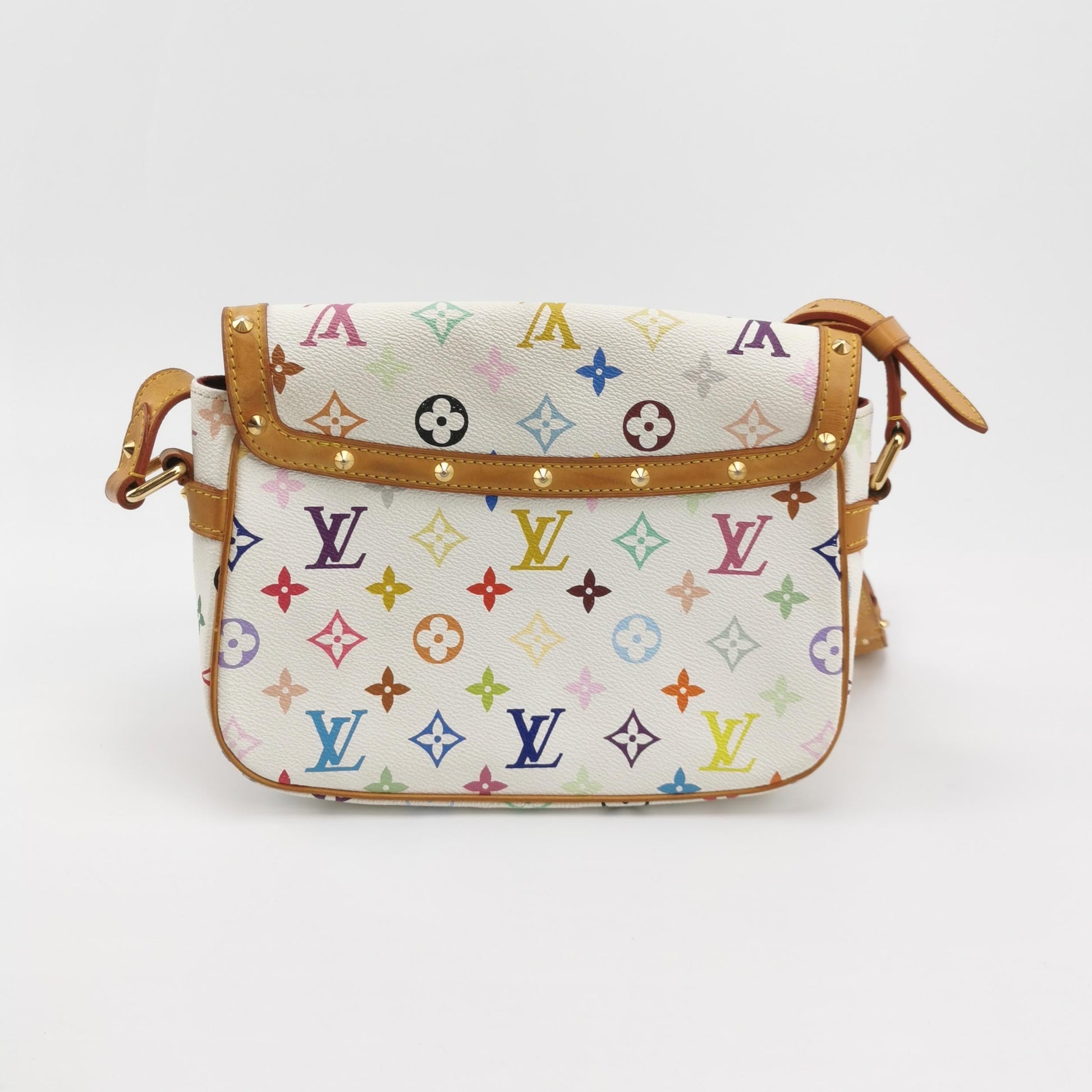 Louis Vuitton x Takashi Murakami Sologne Messenger Multicolor White Crossbody Bag