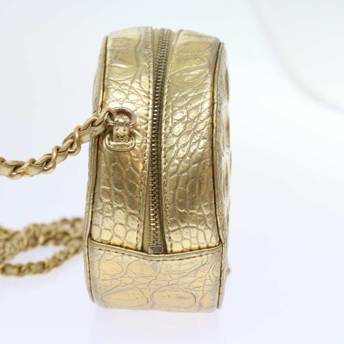 Chanel Chain Shoulder Bag Calf leather Gold CC Auth A