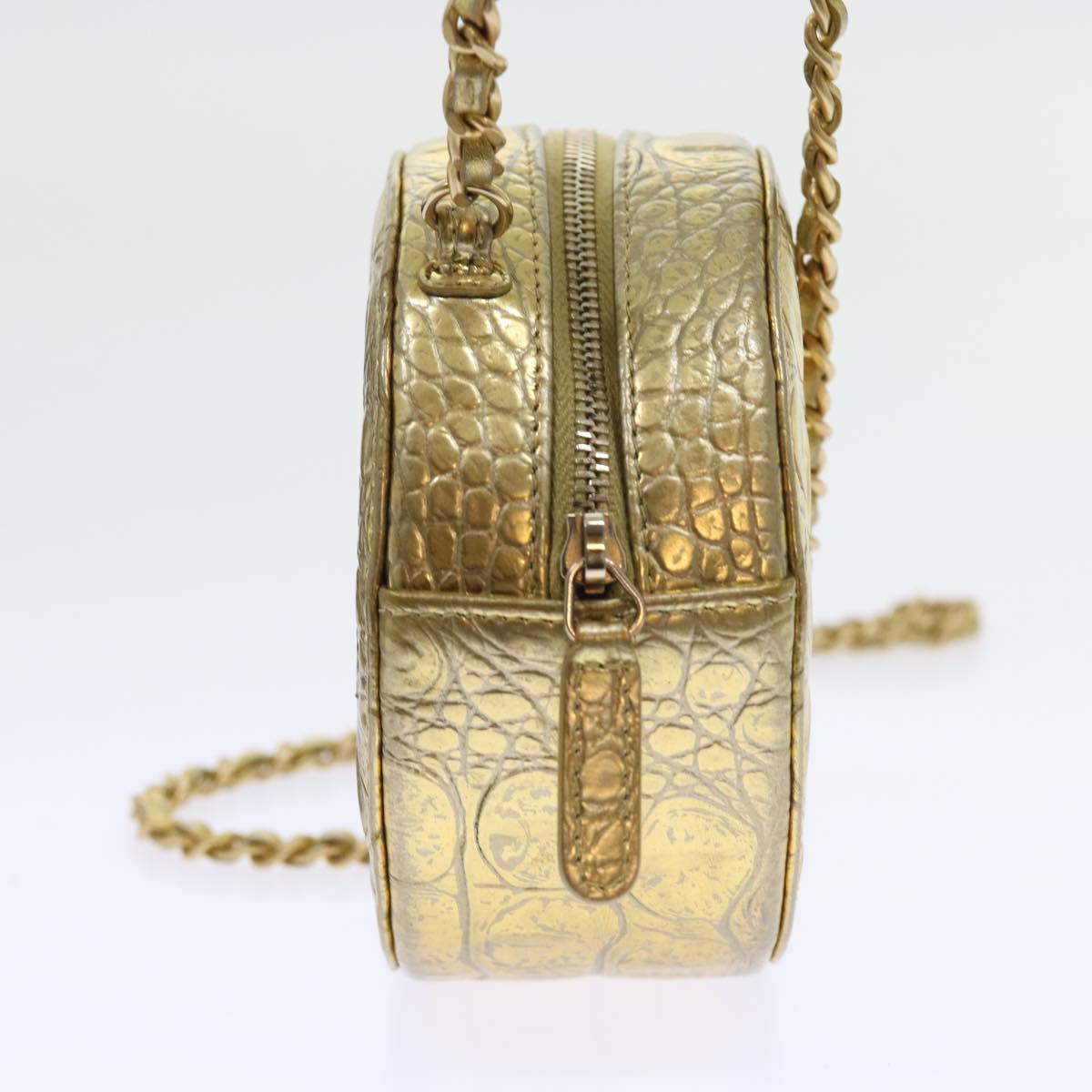 Chanel Chain Shoulder Bag Calf leather Gold CC Auth A