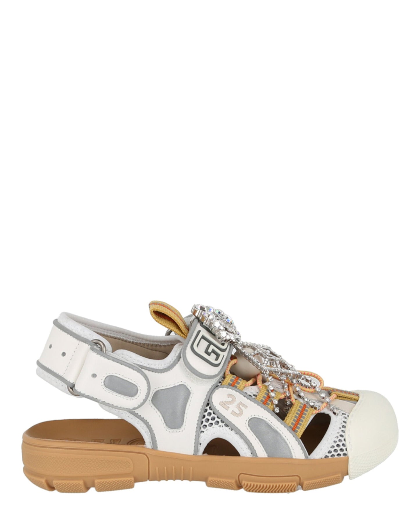 Gucci Womens Tinsel Crystal Embellished Sport Sandals