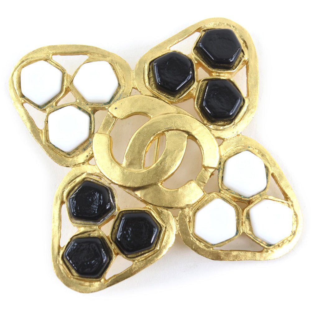 Chanel Brooch Plated COCO Mark Gold Handbag