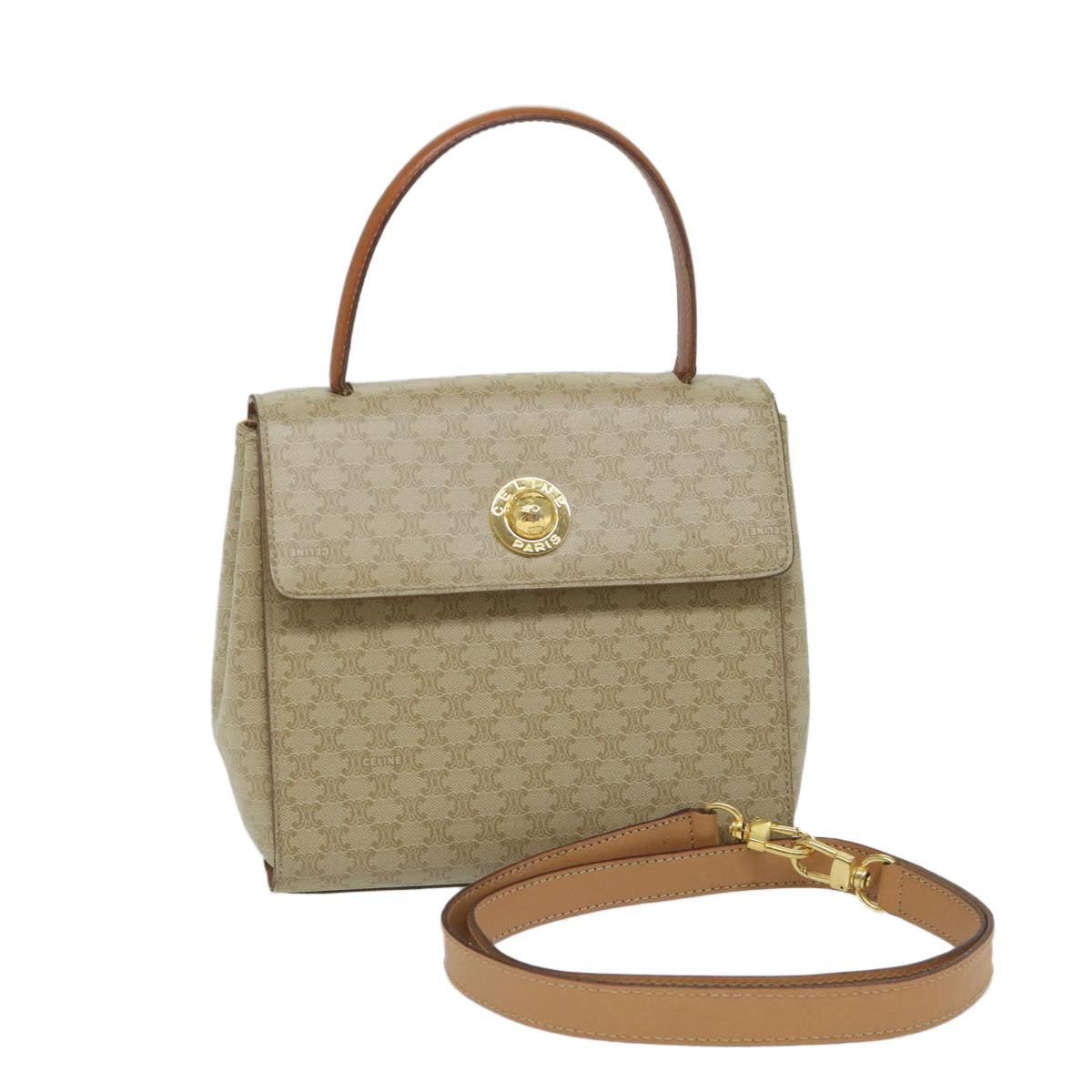 Luxury Macadam Hand Bag Way Canvas Beige Travel Bag
